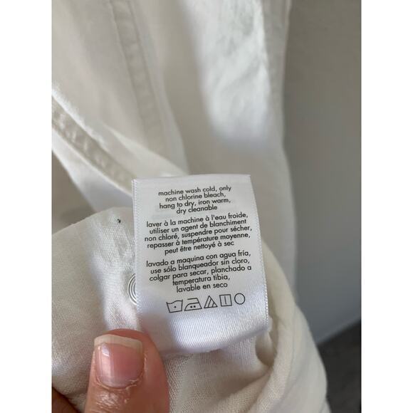 WeWoreWhat Basic Overalls Jumpsuit Off White Linen Classic Blogger Favourite - Picture 9 of 10